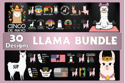 Llama Bundle SVG 30 designs