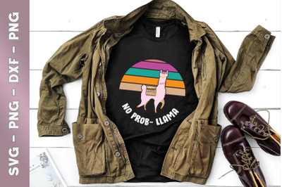 No Prob Llama Funny Llama Vintage Color