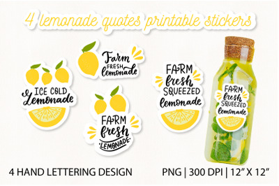 Lemonade quotes stickers printable. Farm fresh lemonade