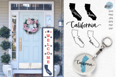 California State SVG. Keychain and Door Porch sign Templates