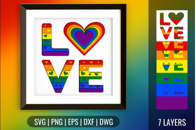 Pride Love Shadowbox SVG