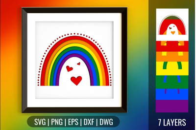 LGBT Rainbow Shadow Box SVG