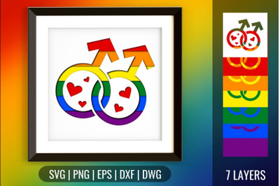 Gay Pride Shadow Box SVG