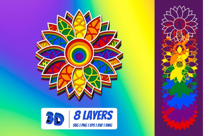 3D Gay Flower SVG