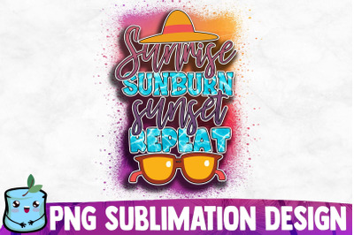 Sunrise Sunburn Sunset Repeat Sublimation Design