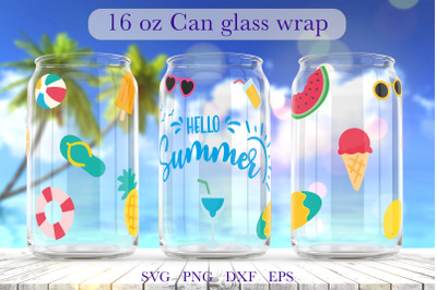 Summer libbey glass can SVG Full Wrap Beer glass can png