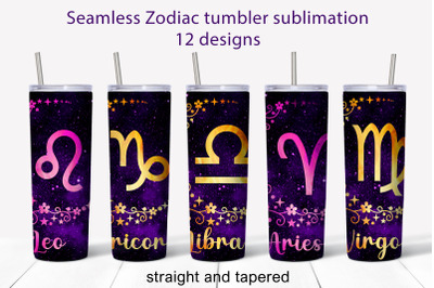 Zodiac tumbler bundle 20oz skinny tumbler sublimation wraps