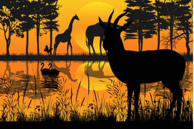 cute antelope silhouette