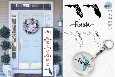 State of Florida SVG. Keychain and Door Porch sign Templates