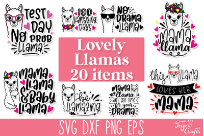 Funny Llama SVG Quotes Bundle