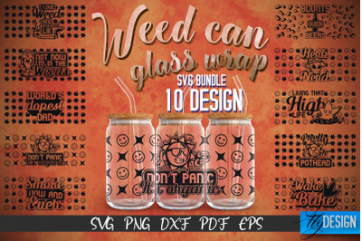 Weed Glass Can Wrap SVG | Marijuana Beer