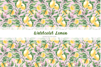 Lemon pattern / Watercolor Pattern PNG, JPG