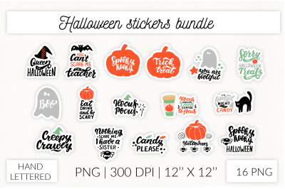 Halloween sticker set. Cute funny halloween sticker pack