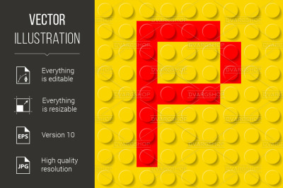 Letter P in construction kit.