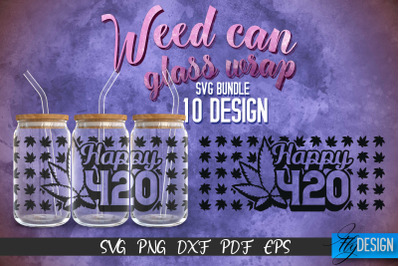 Weed Glass Can Wrap SVG | Beer Can Glass Wrap