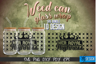 Weed Glass Can Wrap SVG | Beer Can Glass Wrap