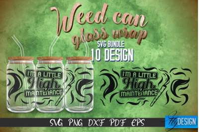 Weed Glass Can Wrap SVG | Beer Can Glass Wrap