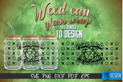 Weed Glass Can Wrap SVG | Beer Can Glass Wrap