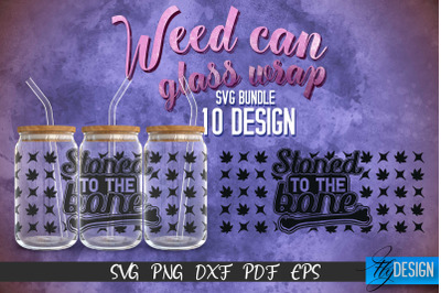 Weed Glass Can Wrap SVG | Beer Can Glass Wrap