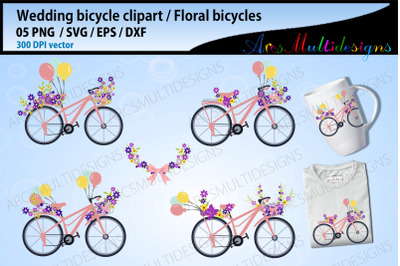 Floral Bicycle svg / wedding cycle svg