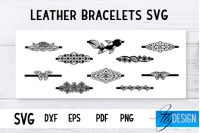 Leather Bracelets SVG Bundle | Bracelets SVG | Leather Design