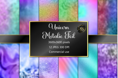 Unicorn Metallic Foil Textures Digital Papers 12 JPG