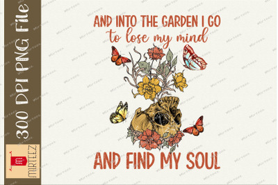 Skull Gardener Find My Soul Flower PNG