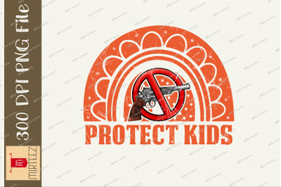 Protect Kids Rainbow No Gun Violence PNG