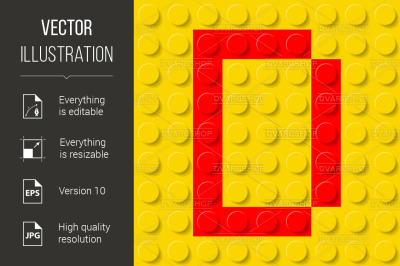 Letter D in construction kit.