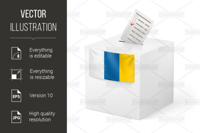 Ballot box with voting paper. Canary Islands