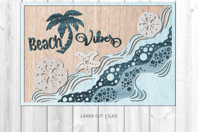 Beach Vibes Sign SVG Laser Cut Files | Palm Beach SVG Glowforge