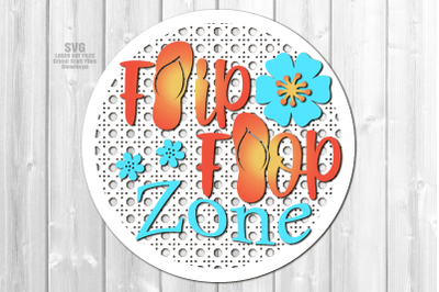 Floral Flip Flop Sign SVG Laser Cut Files | Retro Beach SVG