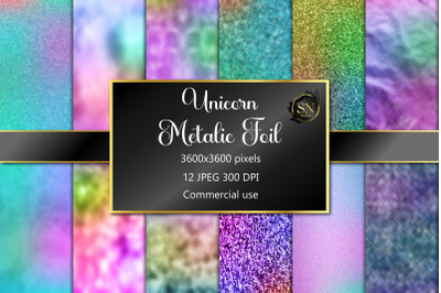 Unicorn Metallic Foil Textures Digital Papers 12 JPG