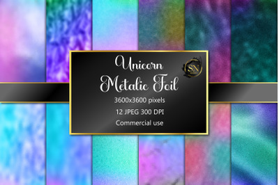 Unicorn Metallic Foil Textures Digital Papers 12 JPG