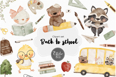 Back to school Clipart, Teacher Watercolor Digital Clipart, Planner se