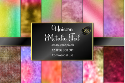 Unicorn Metallic Foil Textures Digital Papers 12 JPG