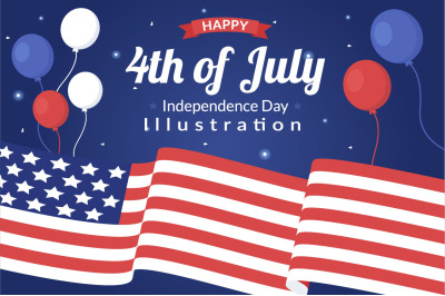 14 4th July Happy Independence Day USA Illustration