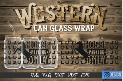 Western Glass Can Wrap SVG | 16 oz Libbey Glass Can Wrap SVG | Cowboy