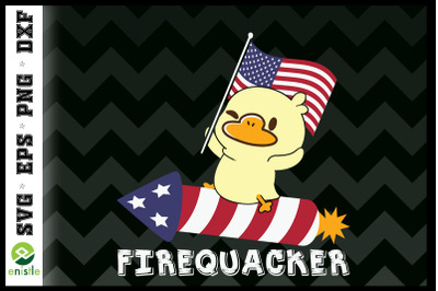 Fourth of July USA Firequacker Duck