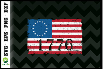 4th Of July American Flag 1776 Retro