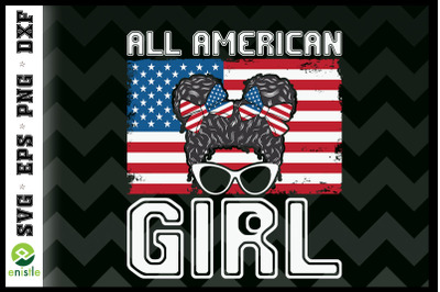 All American Girls Messy Bun 4th of July