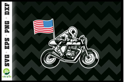 Motorbiker American Flag 4th of July