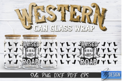 Western Glass Can Wrap SVG | 16 oz Libbey Glass Can Wrap SVG | Cowboy