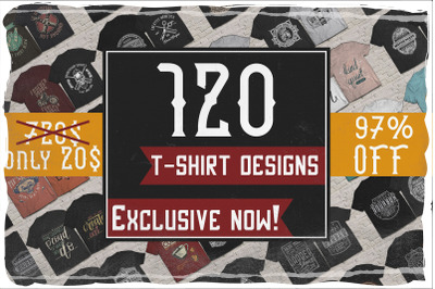 120 t-shirt designs BUNDLE