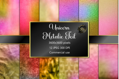 Unicorn Metallic Foil Textures Digital Papers 12 JPG