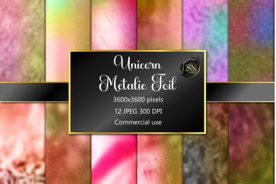 Unicorn Metallic Foil Textures Digital Papers 12 JPG