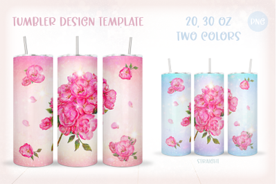 Floral Tumbler Vintage Design Tempale 20,30 oz - Sublimation