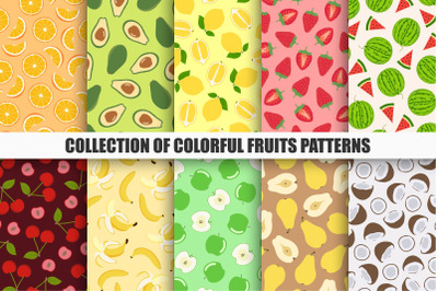Colorful seamless fruits patterns