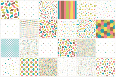 Set of bright color seamles patterns