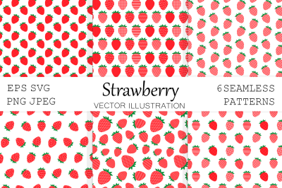 Strawberry seamless pattern. Strawberry ornament pattern